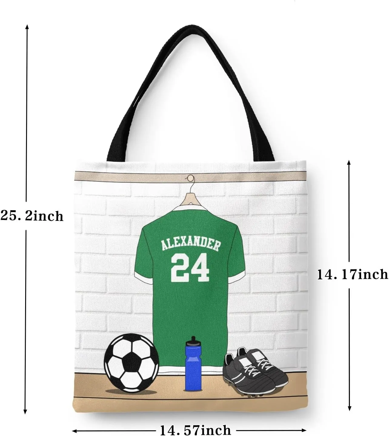 Personalized Name Soccer Sport Player Jersey Navy Handbag Gift Bags Christmas Treat Bags for Holiday Party Gift Bags