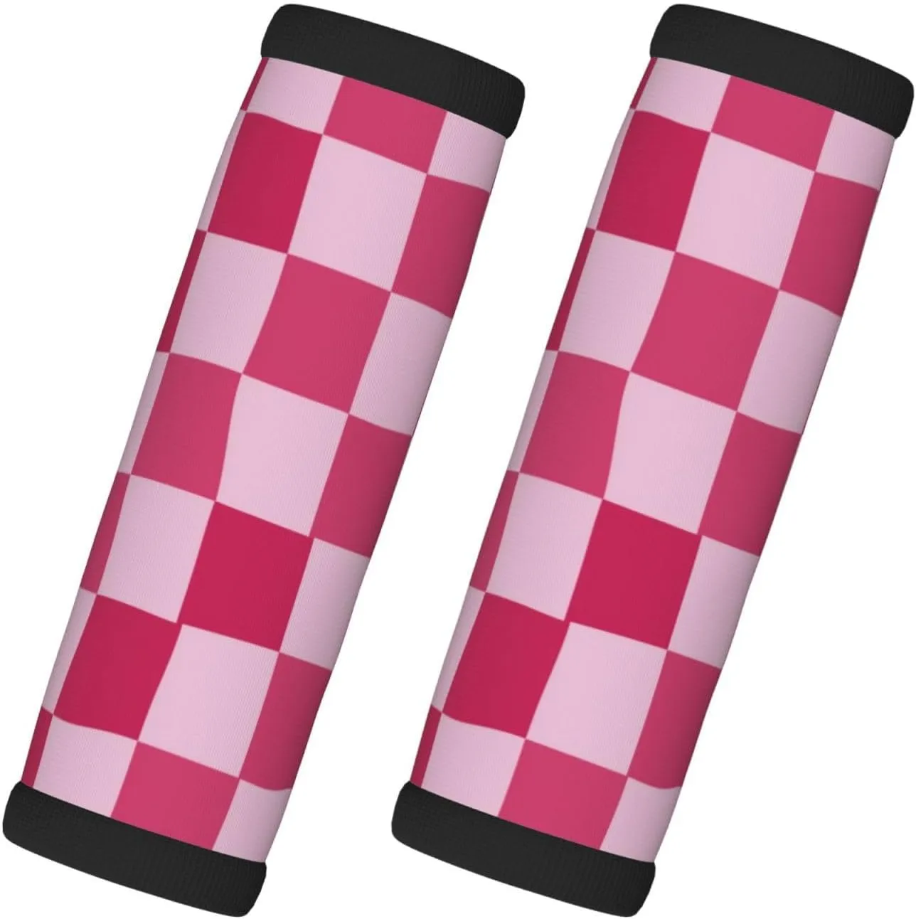 Pink Checkerboard Luggage Handles Wrap Grips For Suitcases Luggage Travel Accessories For Airplane 2pcs