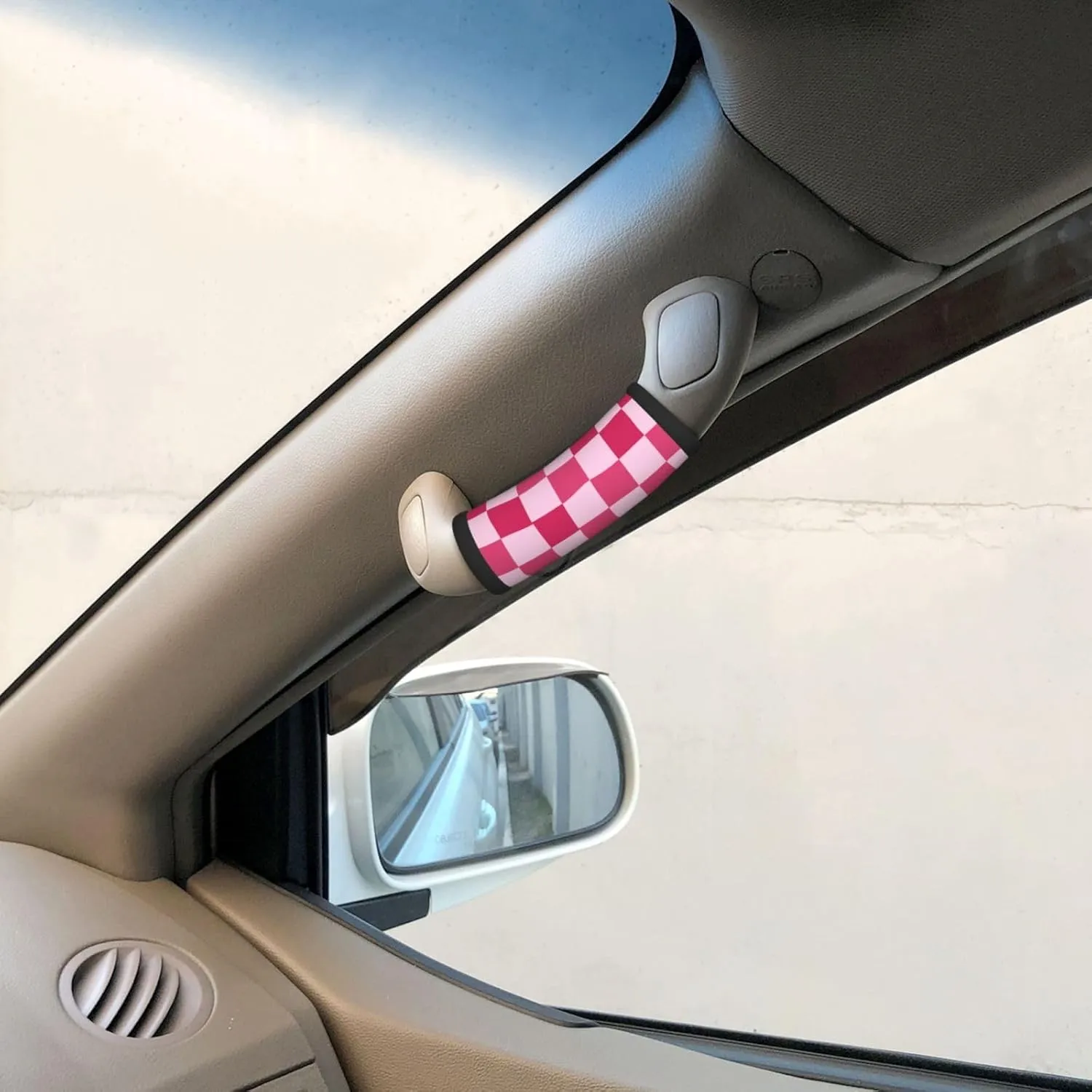 Pink Checkerboard Luggage Handles Wrap Grips For Suitcases Luggage Travel Accessories For Airplane 2pcs