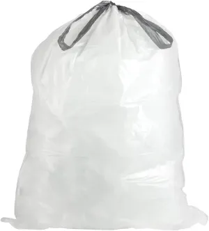 Plasticplace 13 Gallon White Drawstring Trash Bags  1.2 Mil  Lavender and Soft Vanilla Scented Garbage Can Liners  24" x 31" (50 Count)