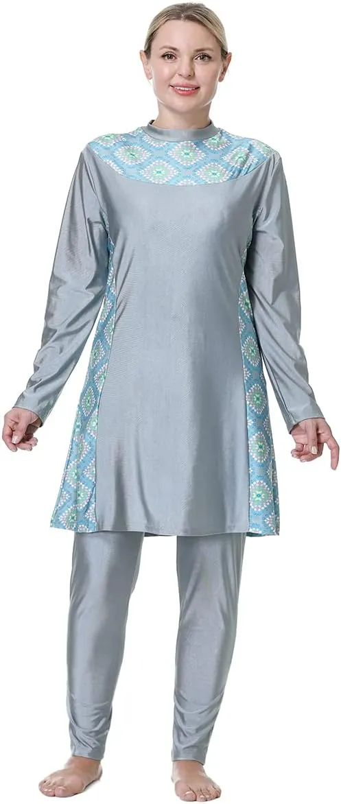 Plus Size Muslim Swimsuits for Women Modest Islamic Swimwear Burkini Full Cover Hijab Top Pants 3PCS Fat Bathing Suits