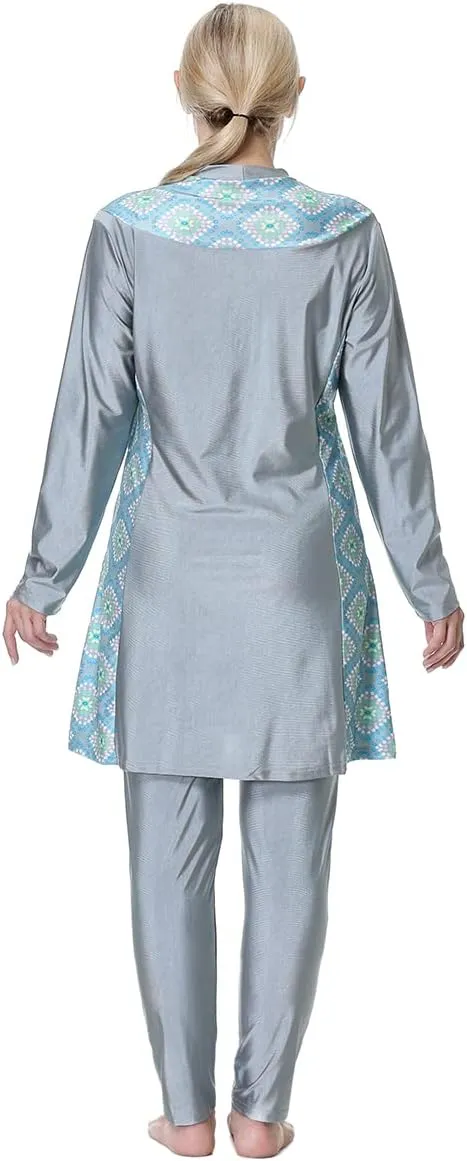 Plus Size Muslim Swimsuits for Women Modest Islamic Swimwear Burkini Full Cover Hijab Top Pants 3PCS Fat Bathing Suits