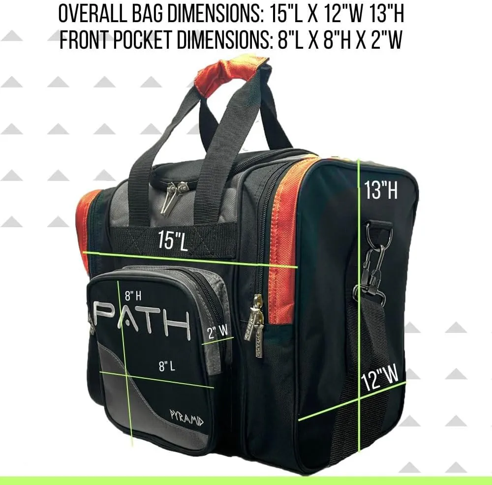 Pyramid Path Pro Deluxe Single Bowling Ball Tote - Holds One Ball, One Pair Shoes Up to Mens 15