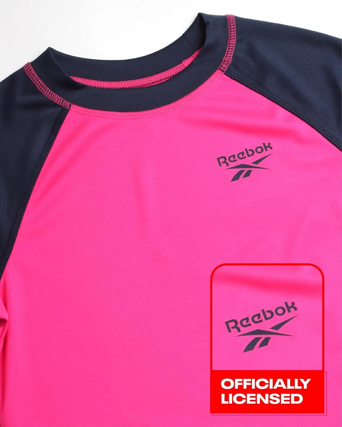 Reebok Boys' Rashguard Set - 2 Piece UPF 50  Quick Dry Swim Shirt and Bathing Suit Trunks - Swimwear Set for Boys (4-12)