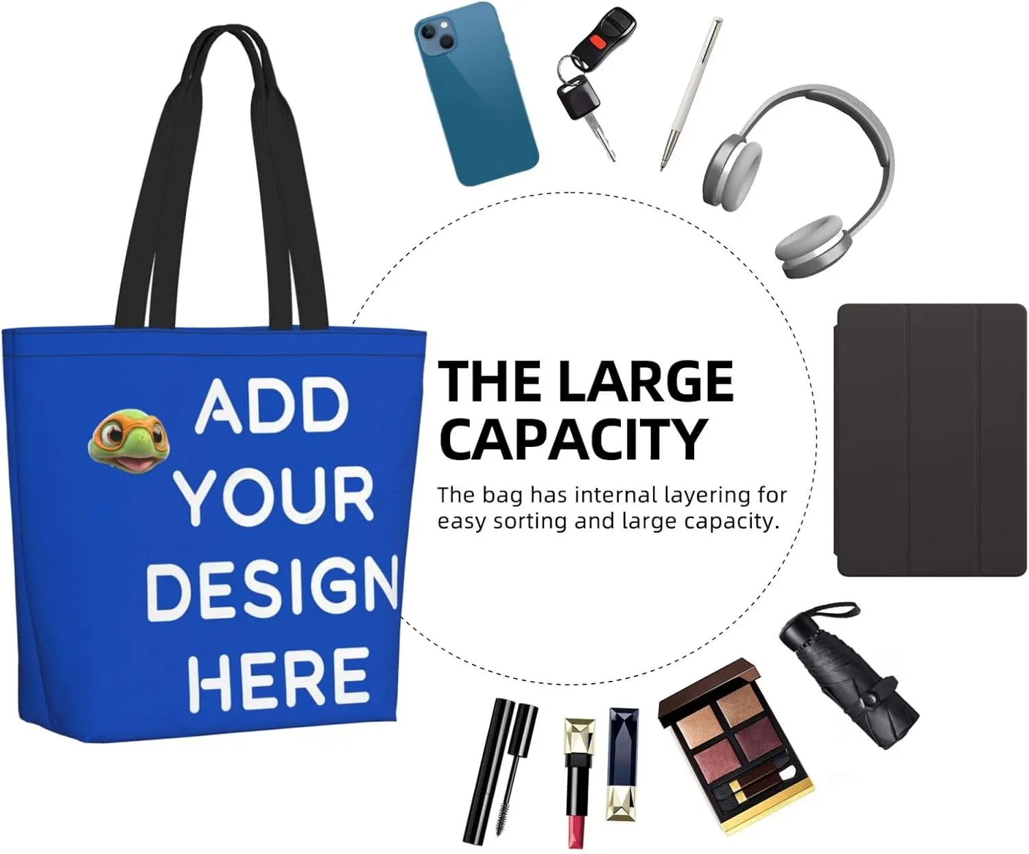 Reusable Shopping Tote Bag Women Casual Shoulder Handbag Multipurpose Portable Grocery Storage Bags