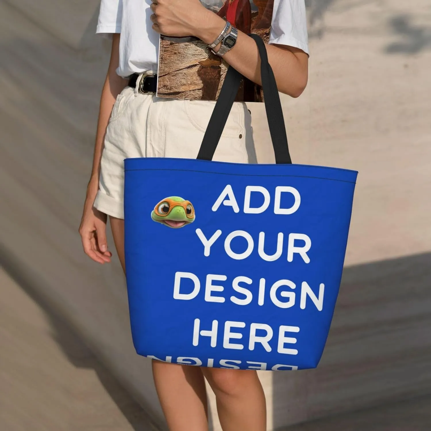 Reusable Shopping Tote Bag Women Casual Shoulder Handbag Multipurpose Portable Grocery Storage Bags