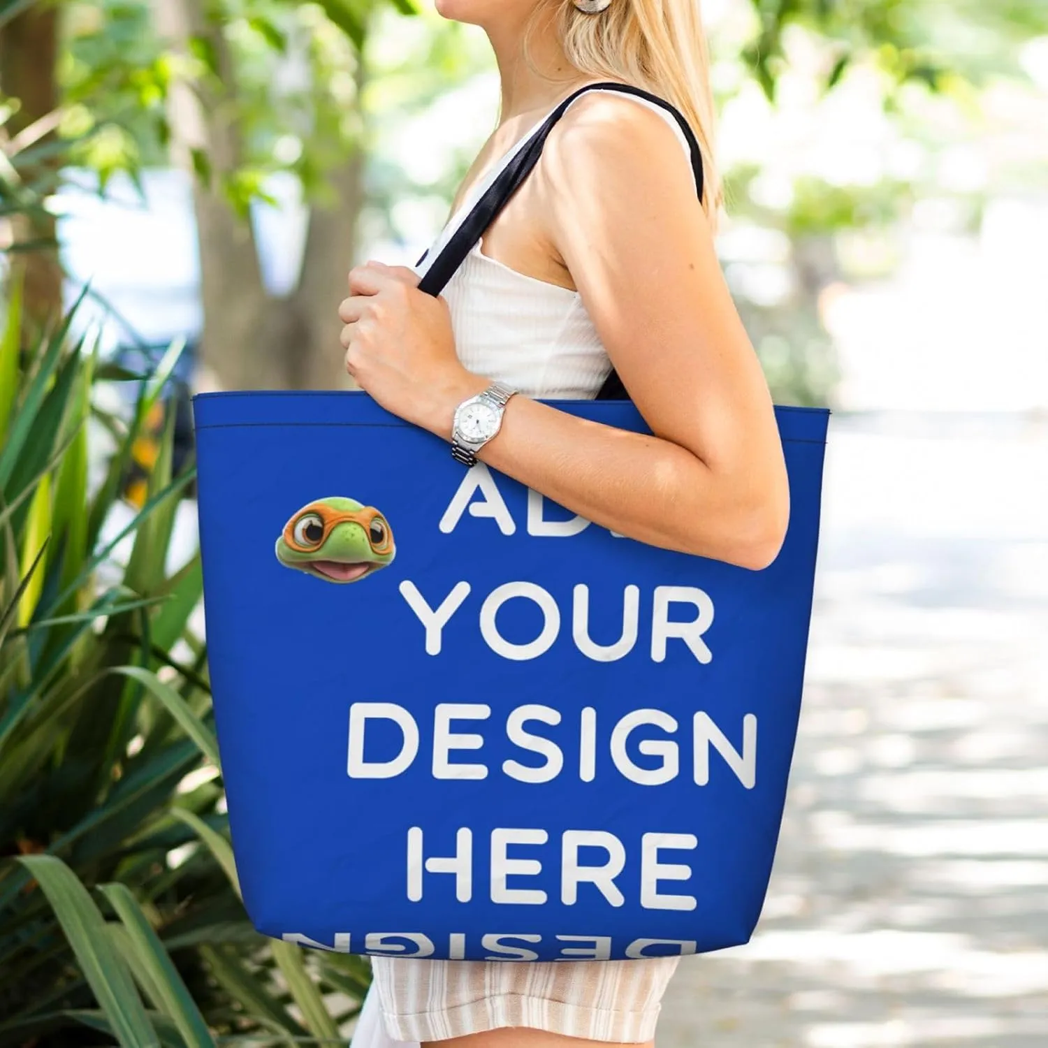 Reusable Shopping Tote Bag Women Casual Shoulder Handbag Multipurpose Portable Grocery Storage Bags