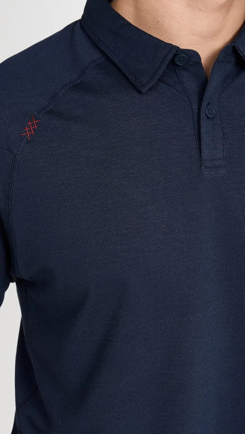 Rhone Delta Pique Mens Polo, Golf Shirts for Men, Anti Odor, Moisture Wicking Lightweight Polo Shirts