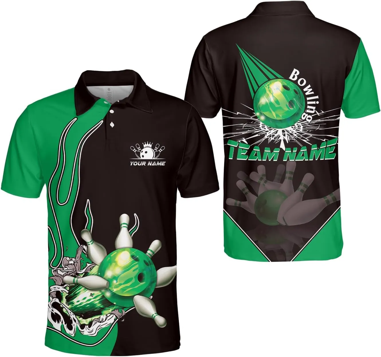 Royal Fight Personalized Bowling Polo Shirts 3D Custom Bowling Polo Shirt Bowling Shirts for Team Gift for Bowling Lover