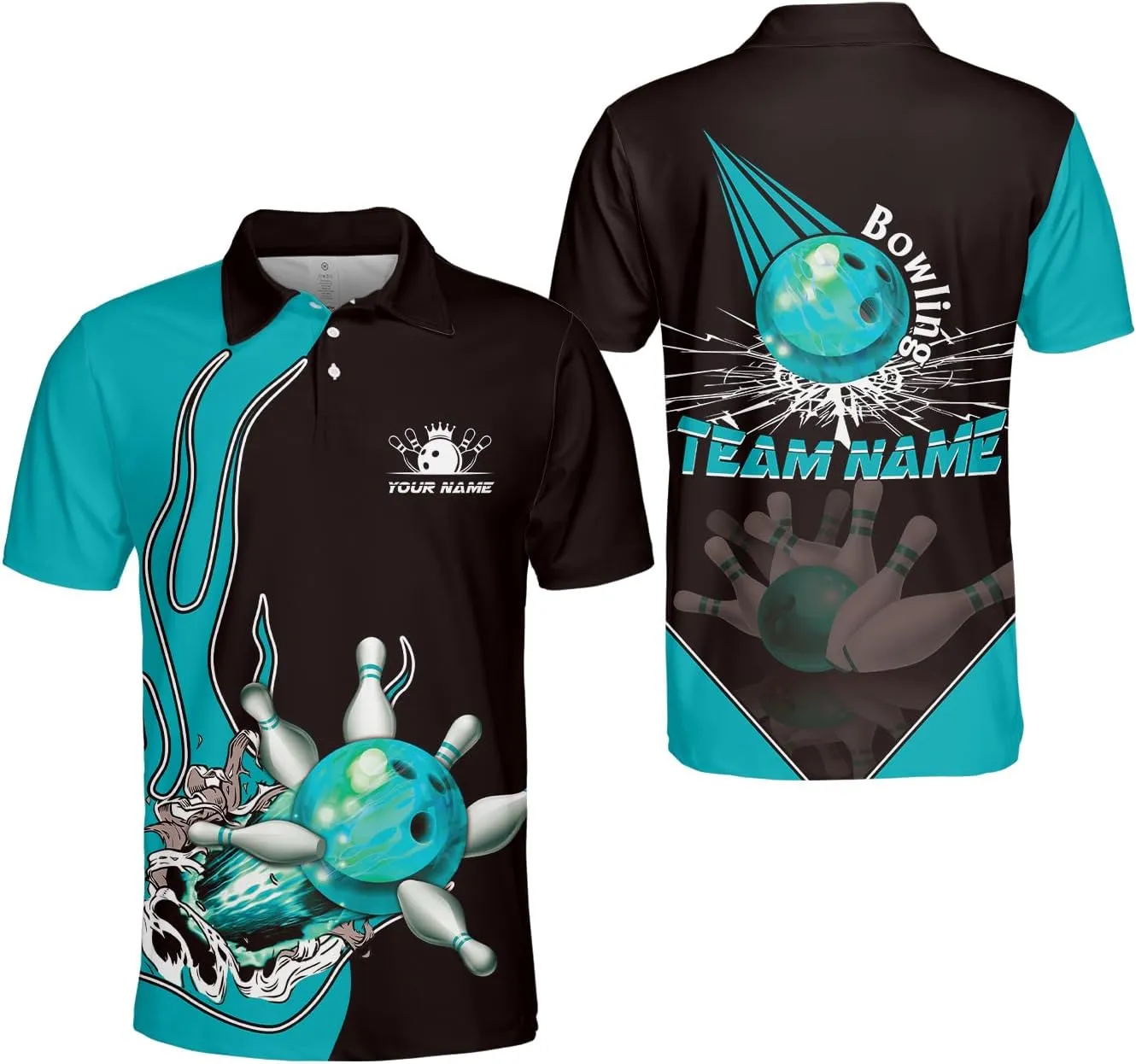Royal Fight Personalized Bowling Polo Shirts 3D Custom Bowling Polo Shirt Bowling Shirts for Team Gift for Bowling Lover