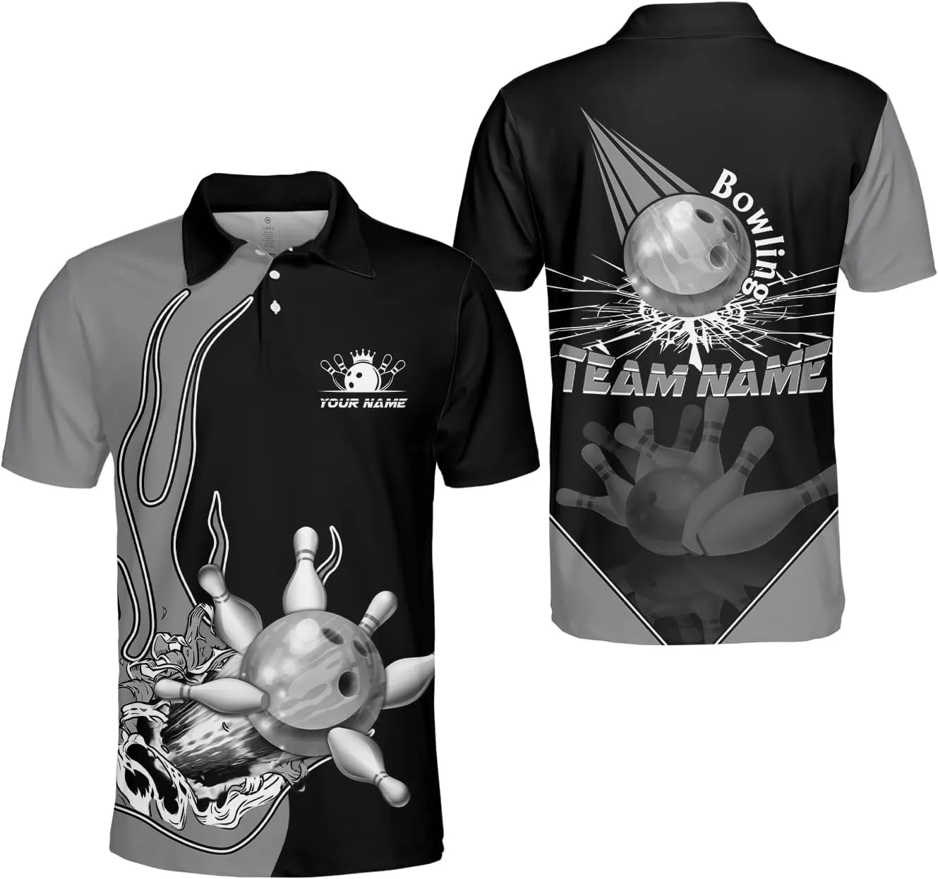 Royal Fight Personalized Bowling Polo Shirts 3D Custom Bowling Polo Shirt Bowling Shirts for Team Gift for Bowling Lover