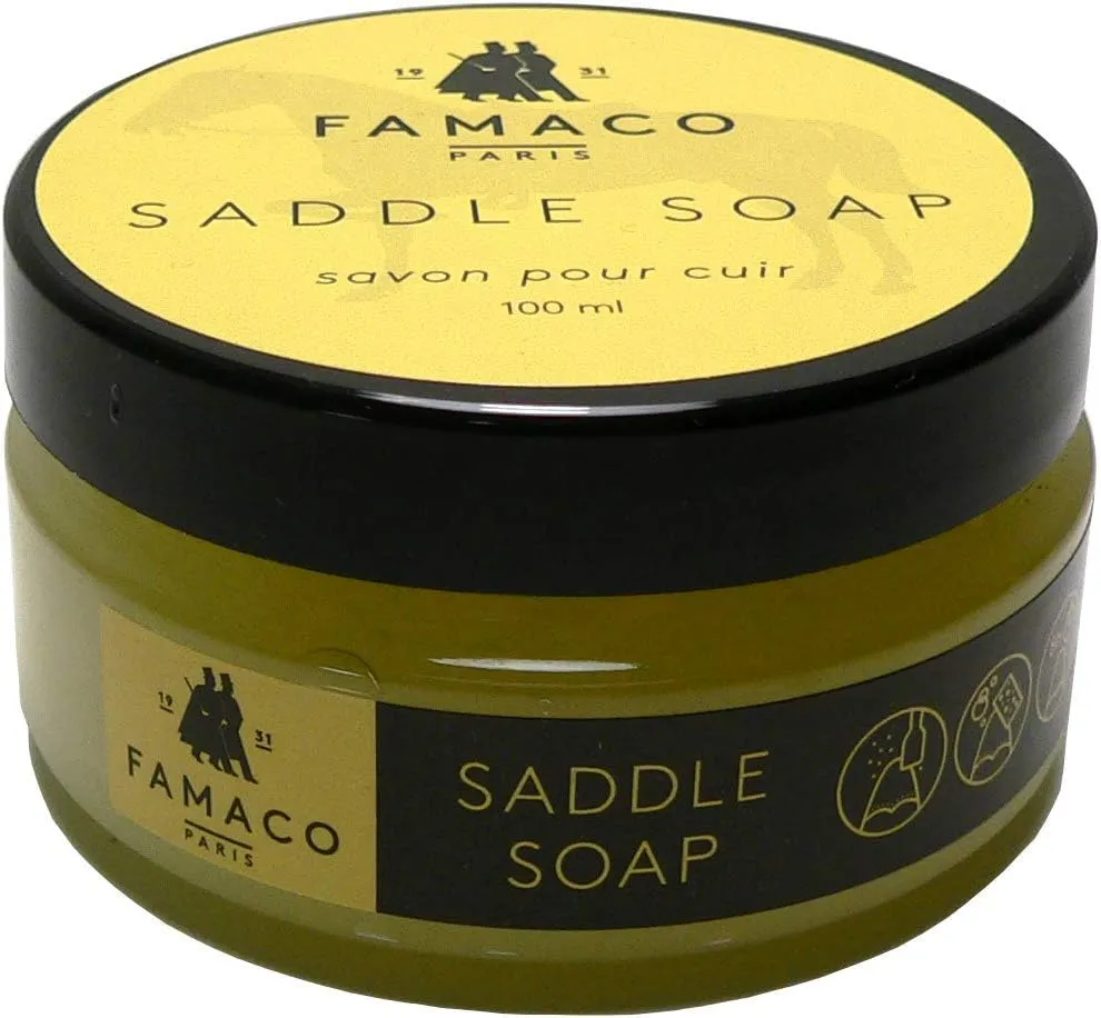 Saddle Soap - All Leathers Cleaner - 3.3 Oz - For Shoes Boots Clothing Garments Purses Hand Bags - Made in France