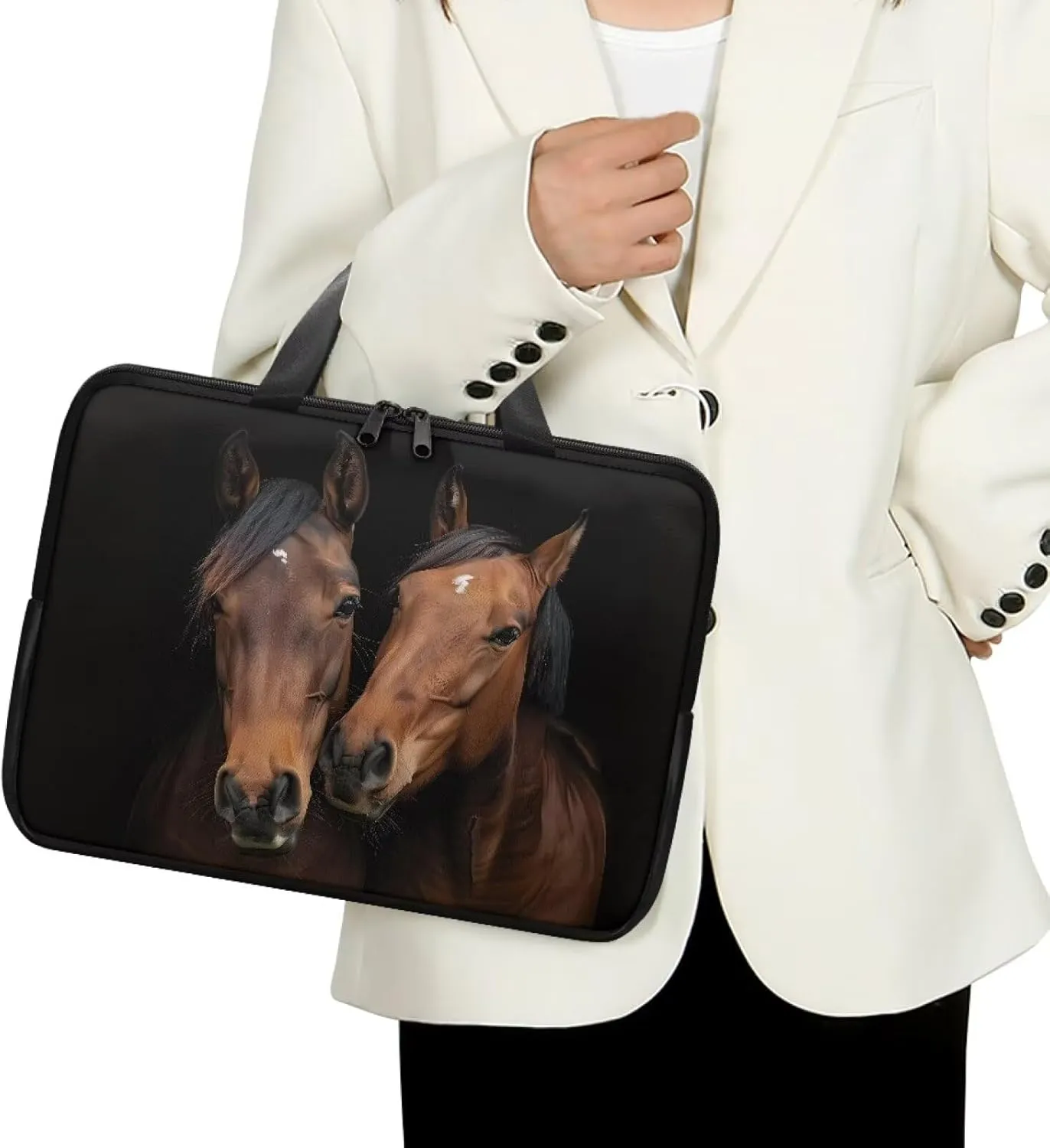 SEANATIVE Waterproof Computer Bag with Zipper Laptop Bag Tablet Shoulder Bag Computer Accessories Briefcase Handbag