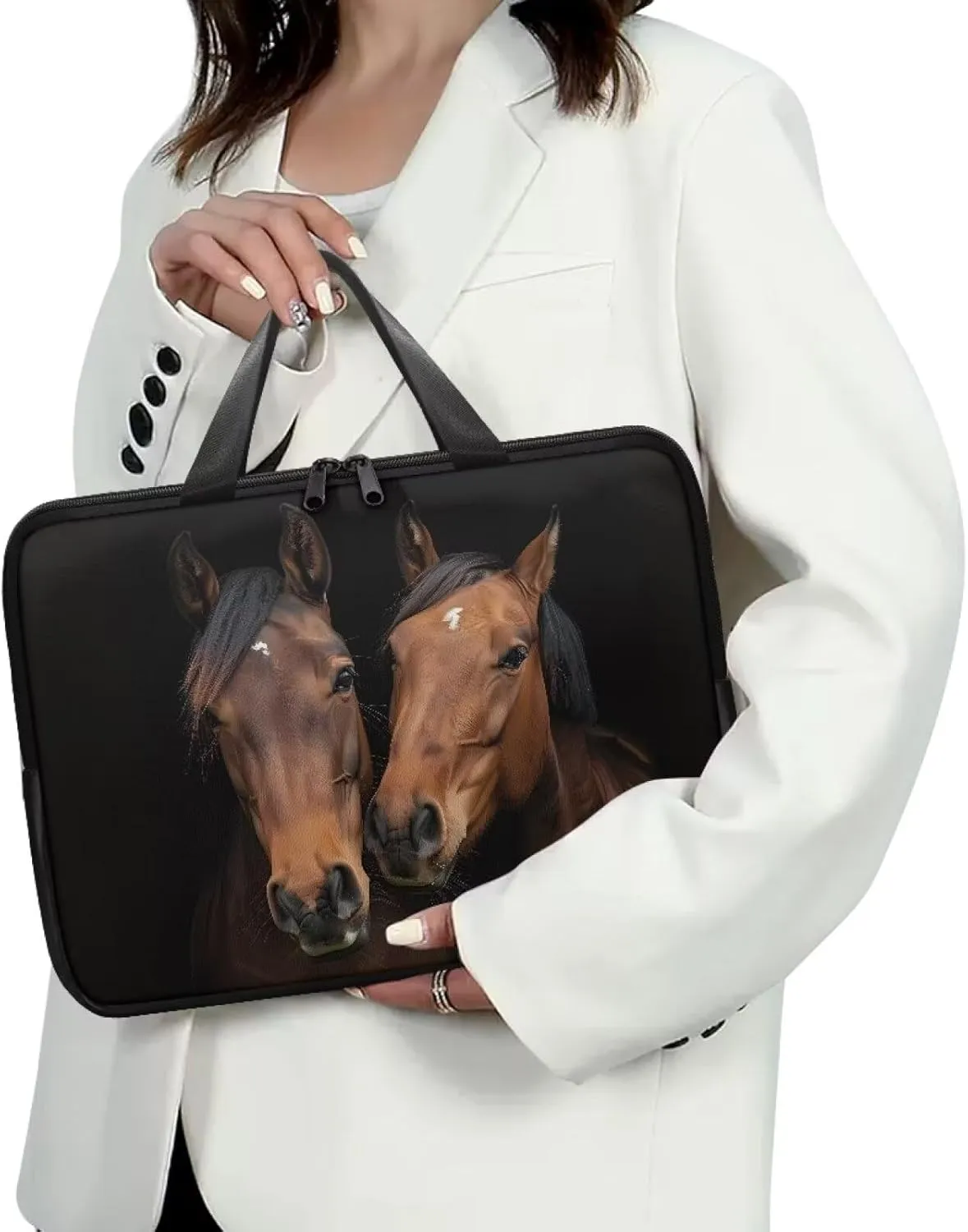 SEANATIVE Waterproof Computer Bag with Zipper Laptop Bag Tablet Shoulder Bag Computer Accessories Briefcase Handbag