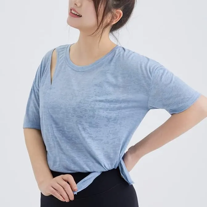 Short Sleeve Quick Dry T-Shirts Wicking Moisture Sports Gym Yoga Jogging Shirts for Women