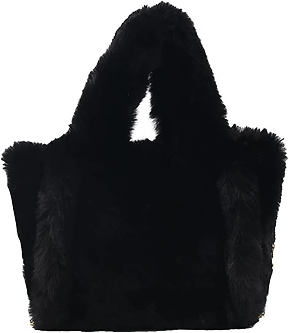 Shoulder Bags Purse Women's Winter Small Size Solid Color Simple Plush Handbag