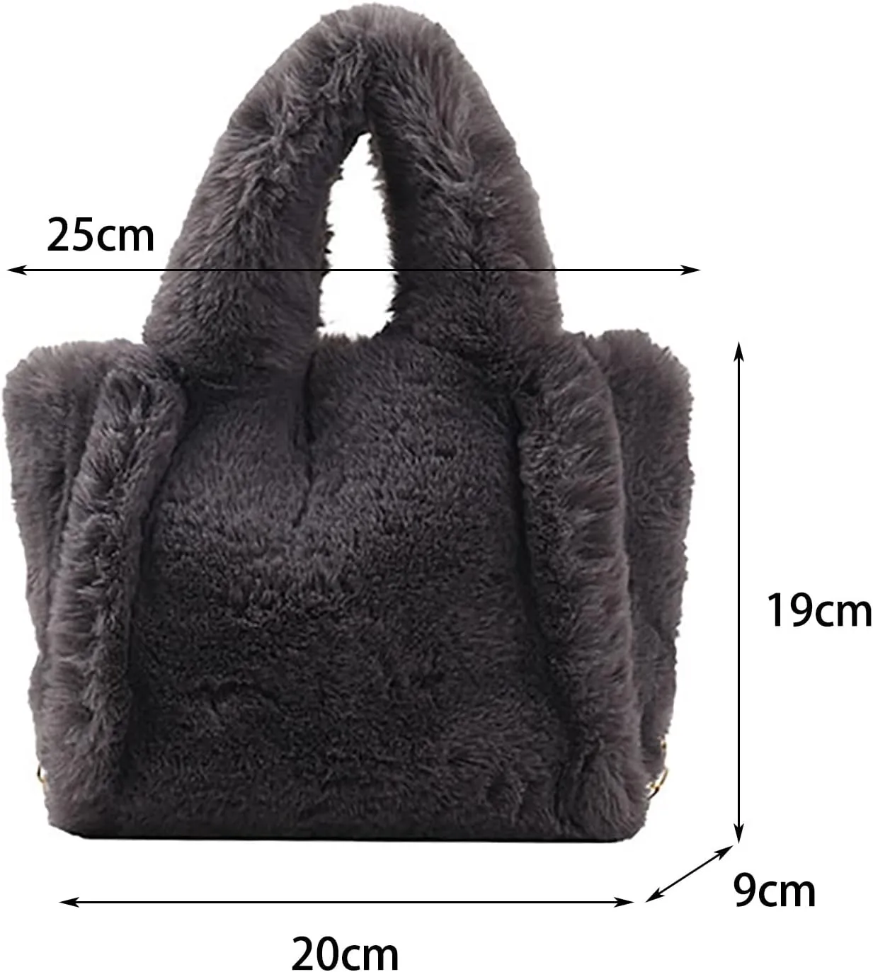 Shoulder Bags Purse Women's Winter Small Size Solid Color Simple Plush Handbag