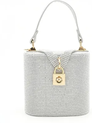 Simple Exquisite Gold Heels Metallic Drill Chain Decoration Bucket Bag Fashion Banquet Shoes and Bag Party Office