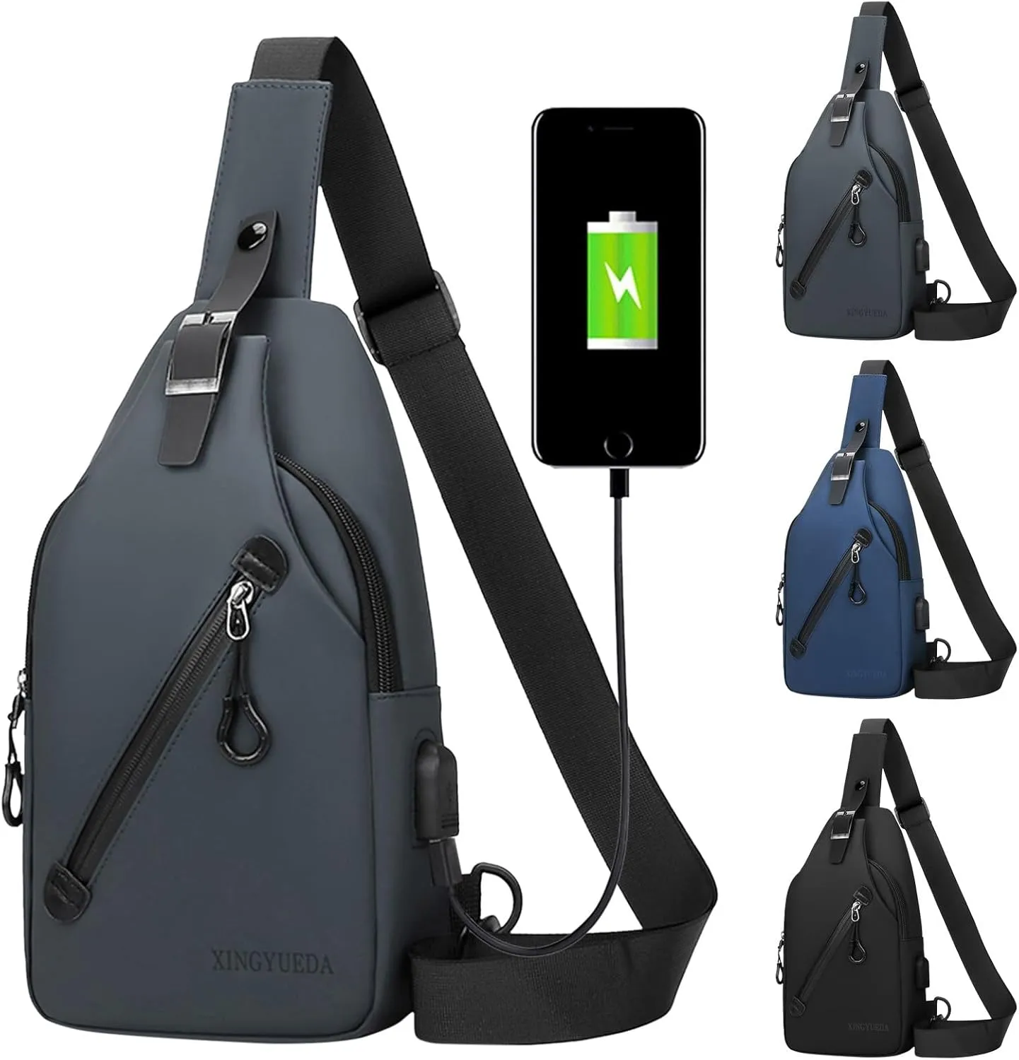 Small Backpack Purses for Women Chest Bags Daypack Crossbody for Travel Sport Running Hiking Foldable Backpack(Black)