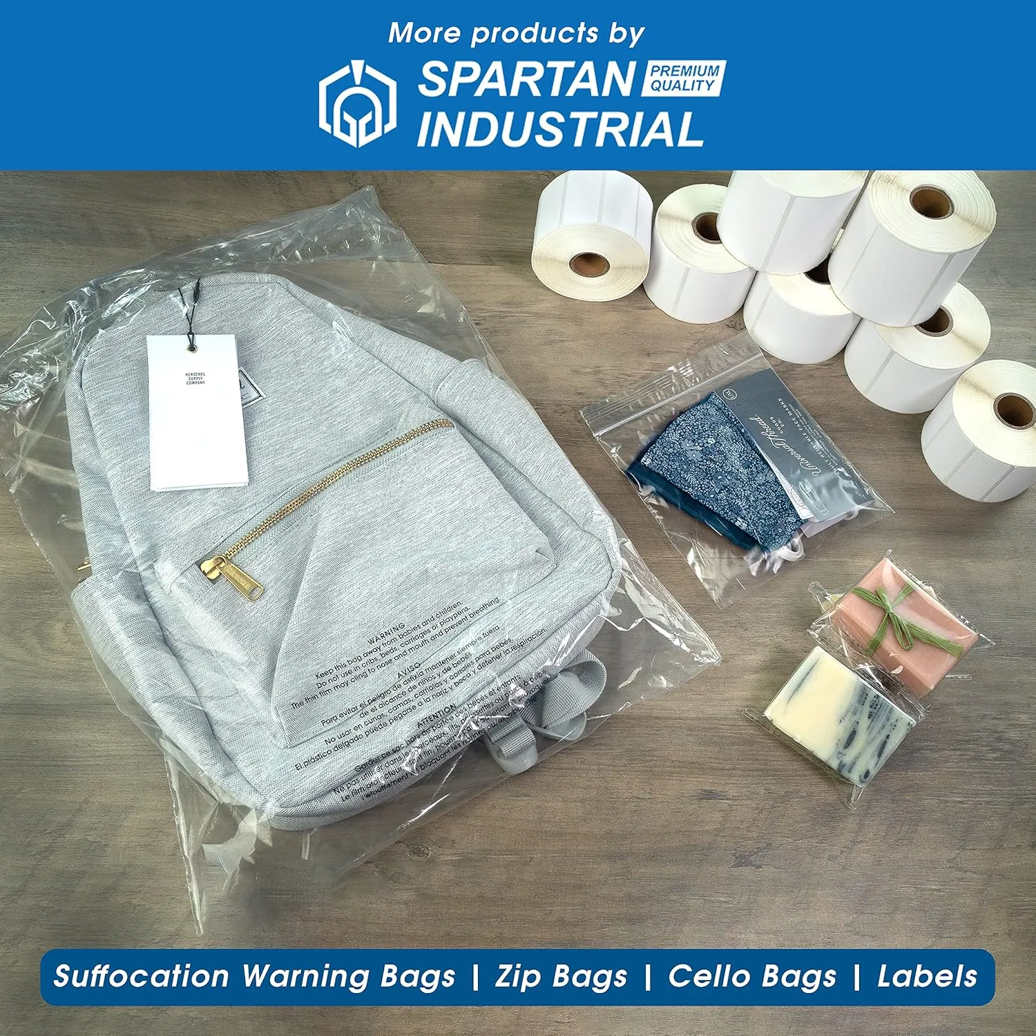 Spartan Industrial - 12" X 15" (100 Count) 2 Mil Clear Reclosable Zip Plastic Poly Bags with Resealable Lock Seal Zipper