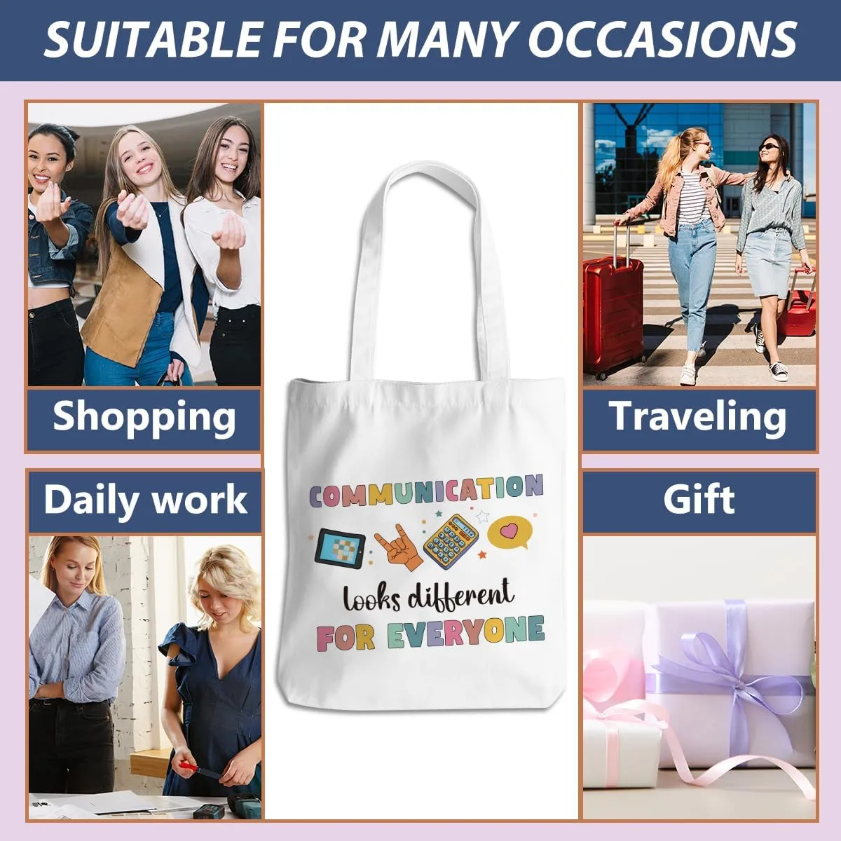 Speech Therapy Gifts SLP Tote Bag for Teacher Speech Language Pathology Beach Bag Speech Pathologist Gifts