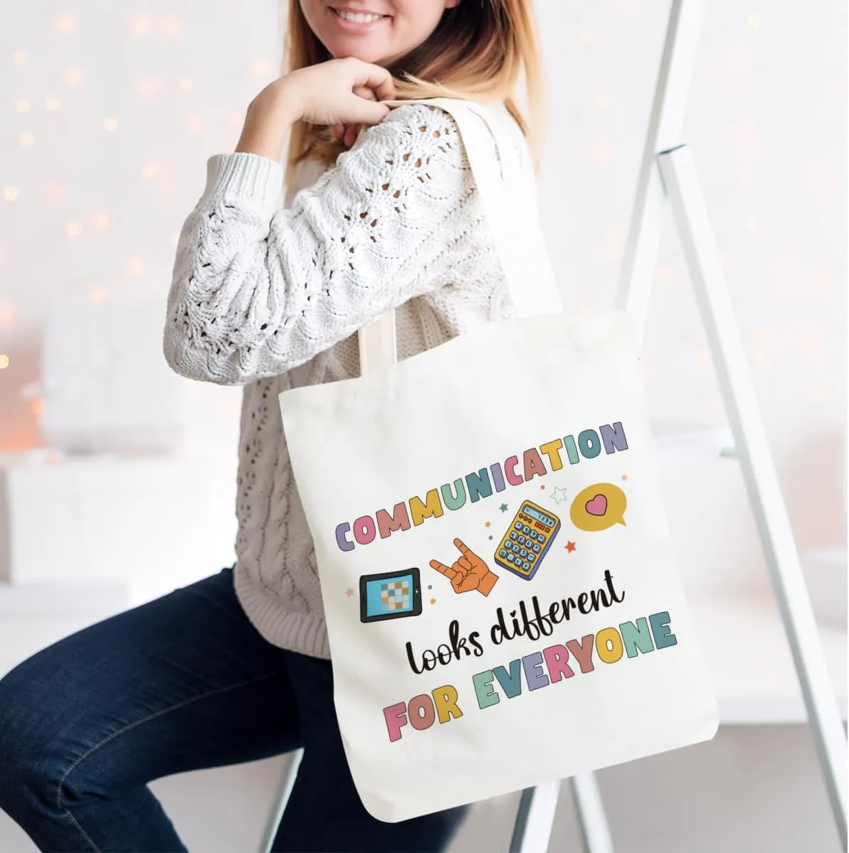 Speech Therapy Gifts SLP Tote Bag for Teacher Speech Language Pathology Beach Bag Speech Pathologist Gifts