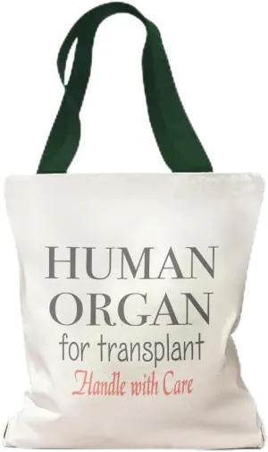 Speedy Pros Canvas Tote Bag for Women Human Organ Transplant Handle with Care Funny Humor Beach Bags for Women