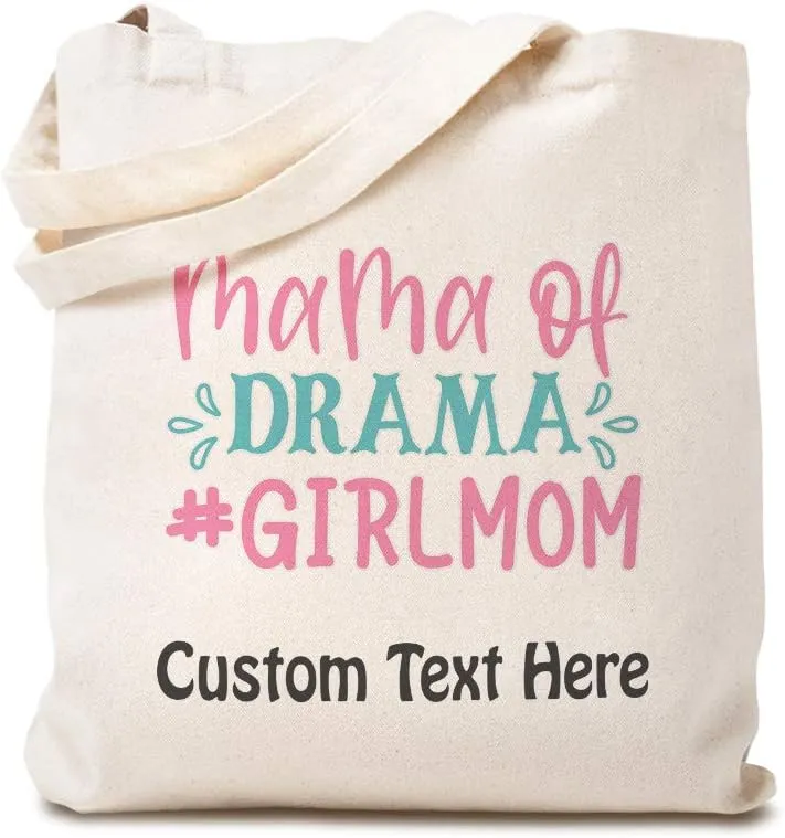 Speedy Pros Canvas Tote Bag for Women Mama of Drama #Girl Mom Mother Beach Bags for Women