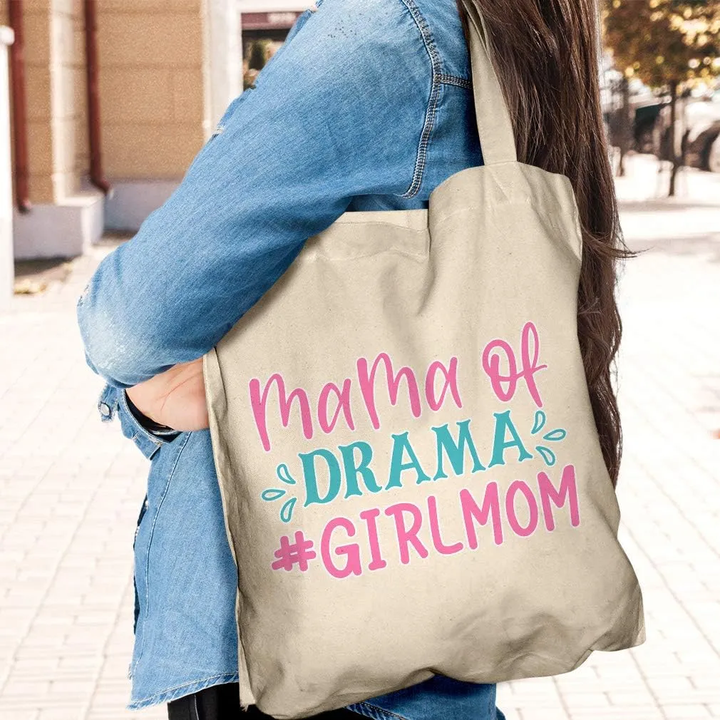 Speedy Pros Canvas Tote Bag for Women Mama of Drama #Girl Mom Mother Beach Bags for Women
