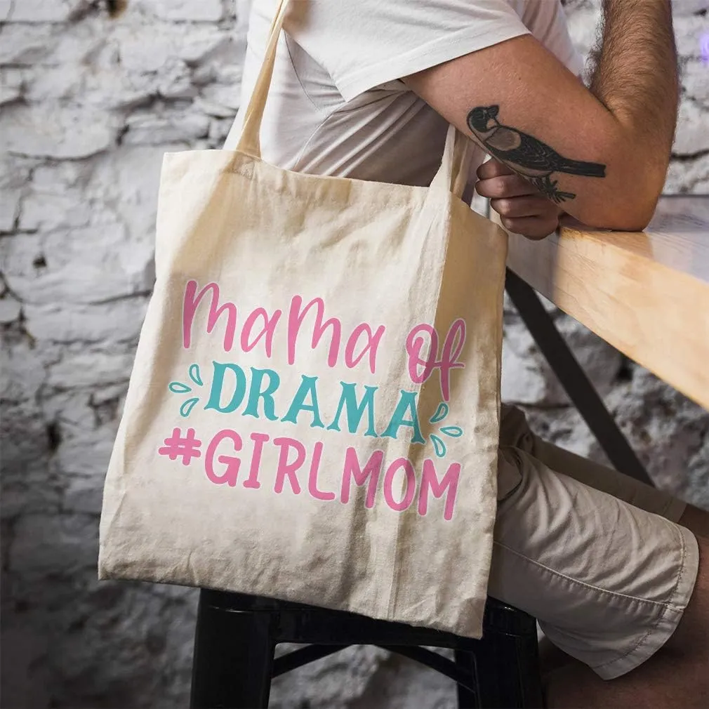 Speedy Pros Canvas Tote Bag for Women Mama of Drama #Girl Mom Mother Beach Bags for Women