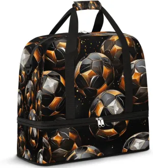 Sport Ball Soccers Foldable Travel Duffel Bag Overnight Weekender Bag with Shoes Compartment Sports Gym Bag for Men Women