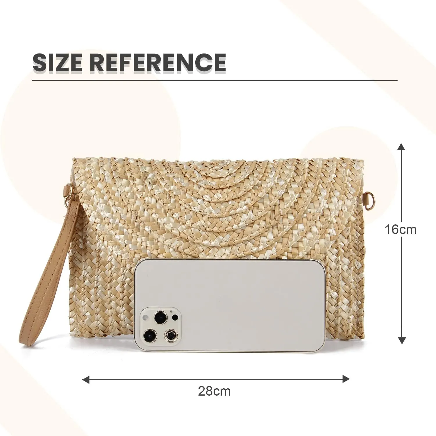 Straw Clutch Purse Bags for Women Summer Beach Purse Woven Straw Shoulder Bags Beach Clutch Bags