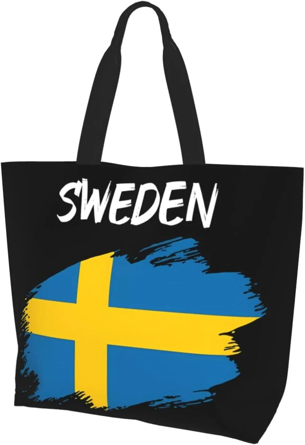 Swedish Sweden Flag Women's Tote Bag Large Capacity Single Shoulder Bags Handbag for Shopping Work