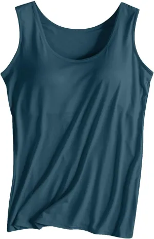 Tank Top for Women with Built in Bra Summer Sleeveless Spaghetti Strap Basic Padded Tanks Workout Yoga Camisole Tops