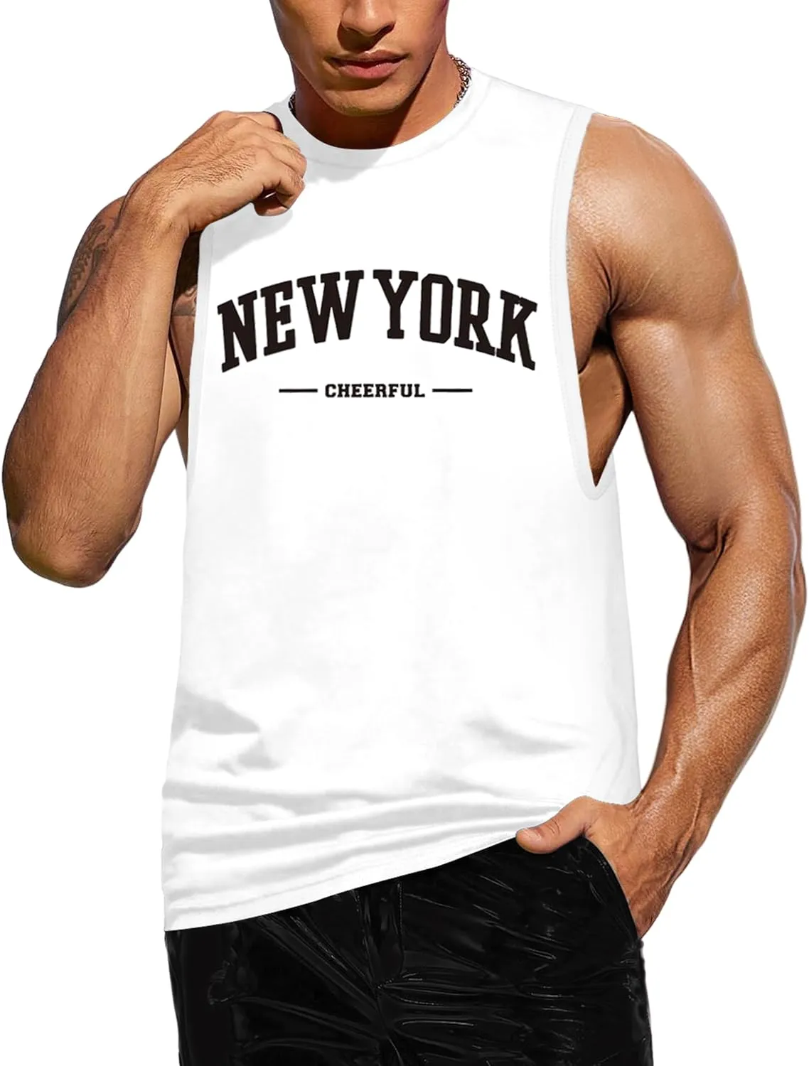 Tank Tops for Men, Sleeveless Workout Shirts for Men Graphic Mens Muscle Tank Tops Workout Athletic Tank Tops for Men