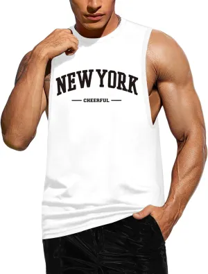 Tank Tops for Men, Sleeveless Workout Shirts for Men Graphic Mens Muscle Tank Tops Workout Athletic Tank Tops for Men