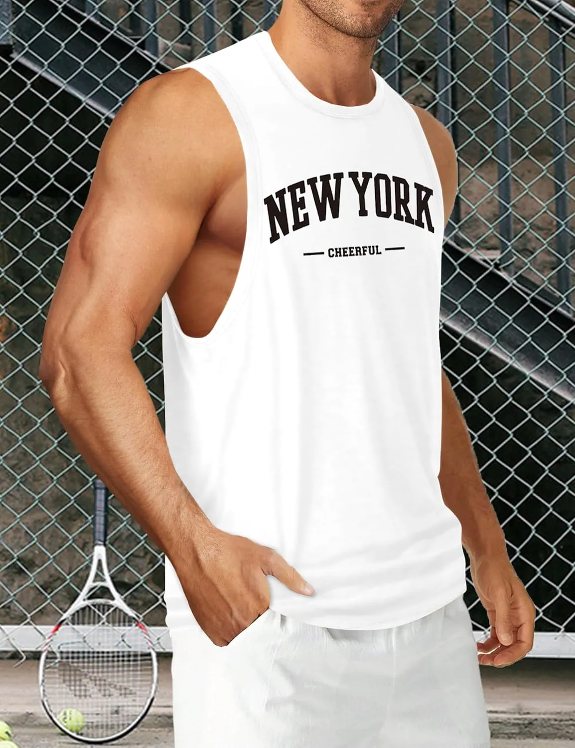 Tank Tops for Men, Sleeveless Workout Shirts for Men Graphic Mens Muscle Tank Tops Workout Athletic Tank Tops for Men