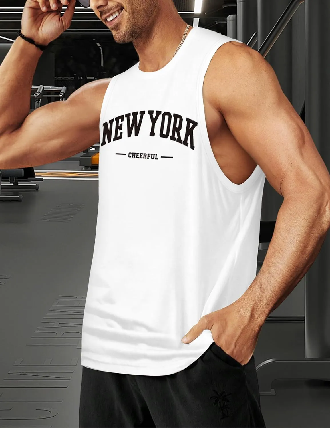 Tank Tops for Men, Sleeveless Workout Shirts for Men Graphic Mens Muscle Tank Tops Workout Athletic Tank Tops for Men