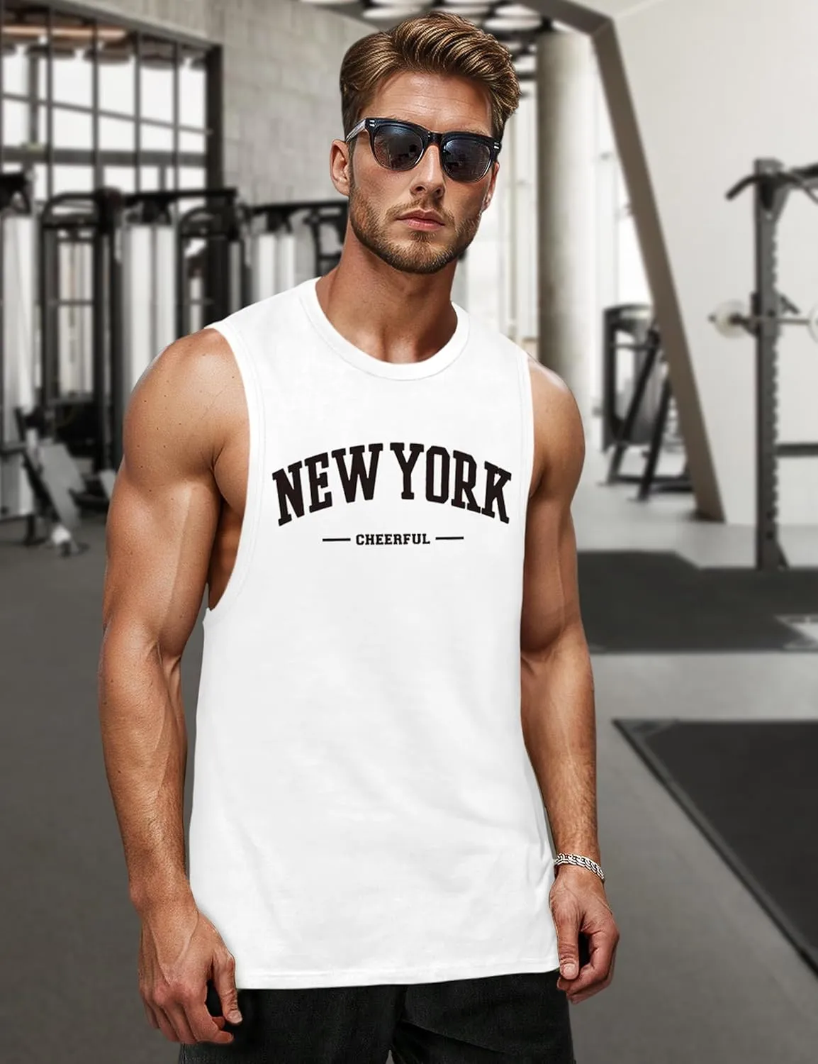 Tank Tops for Men, Sleeveless Workout Shirts for Men Graphic Mens Muscle Tank Tops Workout Athletic Tank Tops for Men
