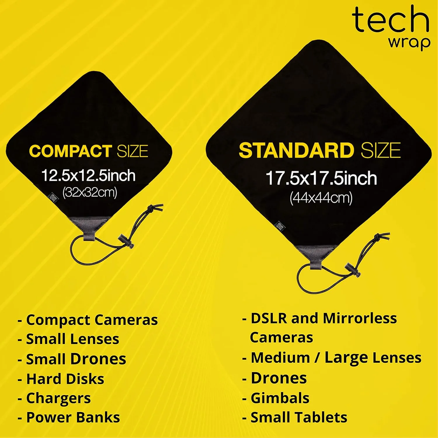 Tech Wrap 2-Pack Camera Protective Wraps - Lens Protector - Travel Accessories - DSLR Sleeve Case