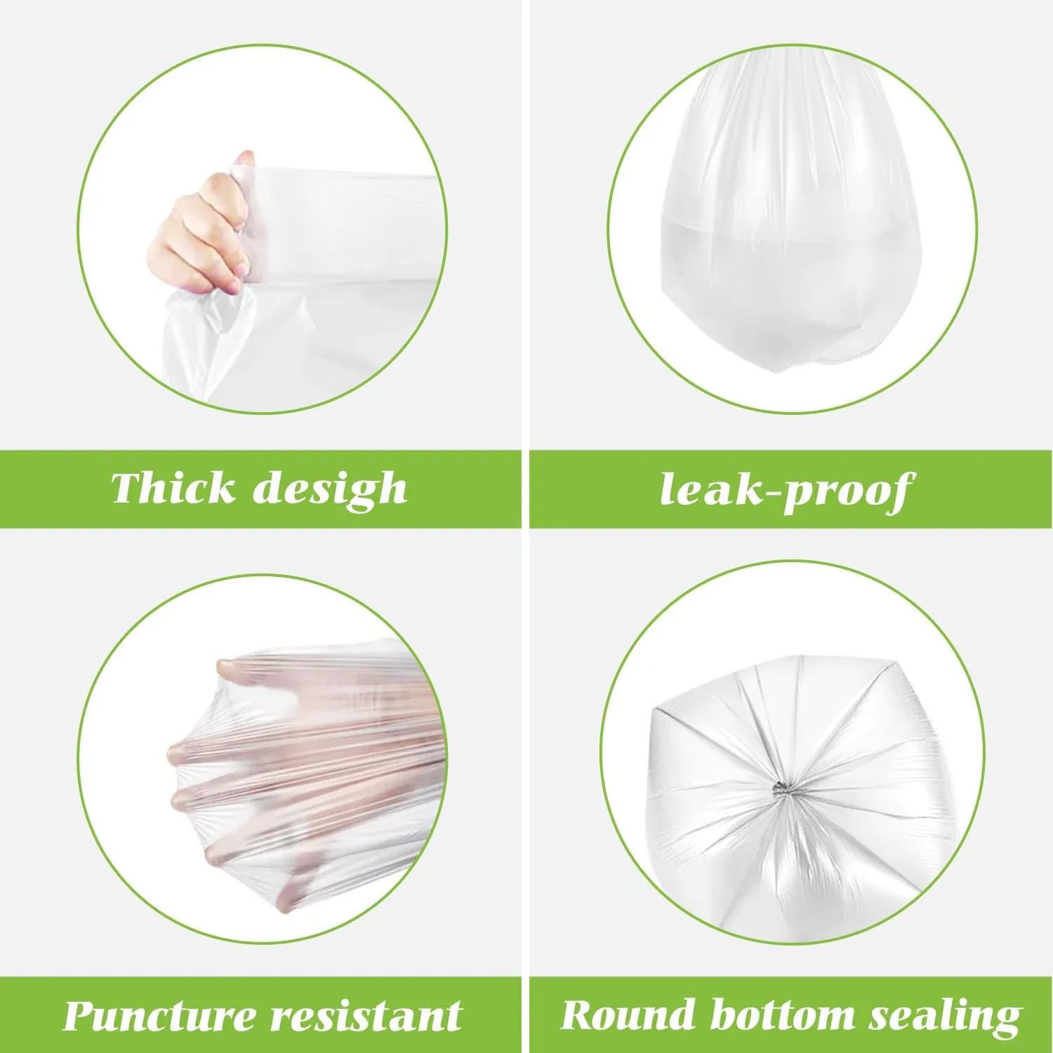 Teivio 5 Gallon 100 Counts Strong Trash Bags Garbage Bags, Bathroom Trash Can Bin Liners, Small Plastic Bags for Home Office Kitchen Kitchen, Clear