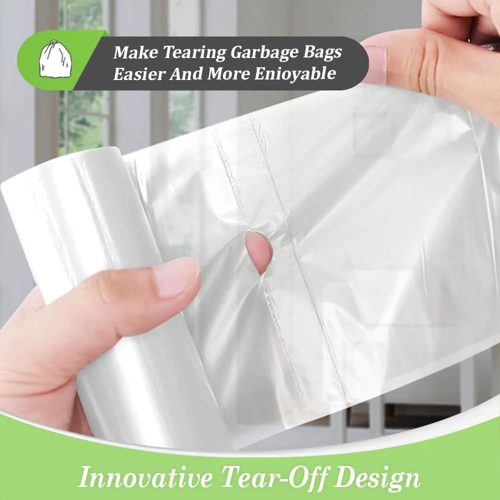 Teivio 5 Gallon 100 Counts Strong Trash Bags Garbage Bags, Bathroom Trash Can Bin Liners, Small Plastic Bags for Home Office Kitchen Kitchen, Clear