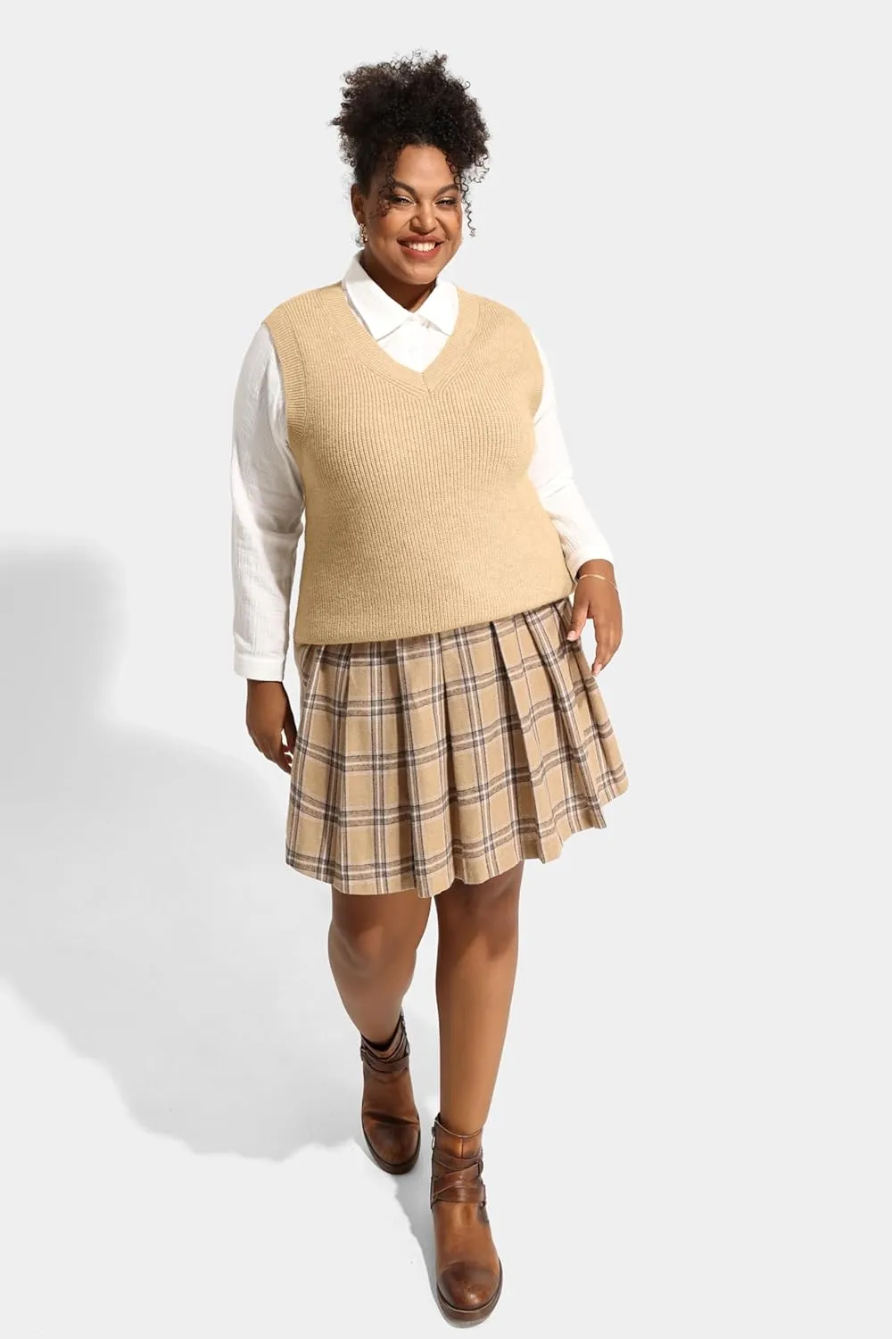 TIYOMI Plus Size Sweater Sleeveless Tops for Women Knitted Tank Tops XL-5XL