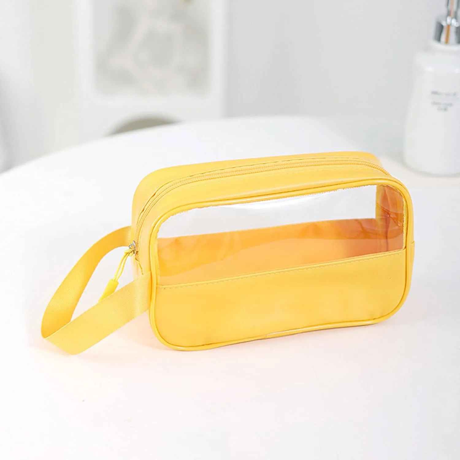 Toiletry Travel Wash Bag Waterproof Portable Traveling Accessories Organizer For Women and Men, Yellow