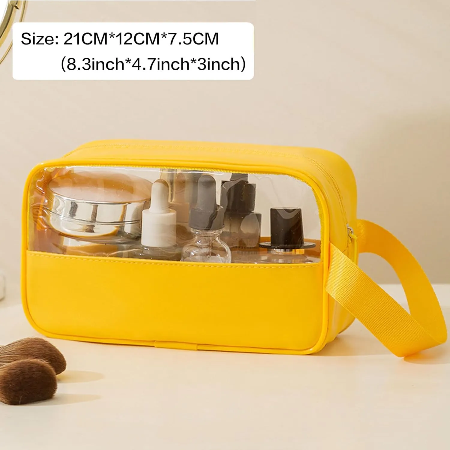 Toiletry Travel Wash Bag Waterproof Portable Traveling Accessories Organizer For Women and Men, Yellow