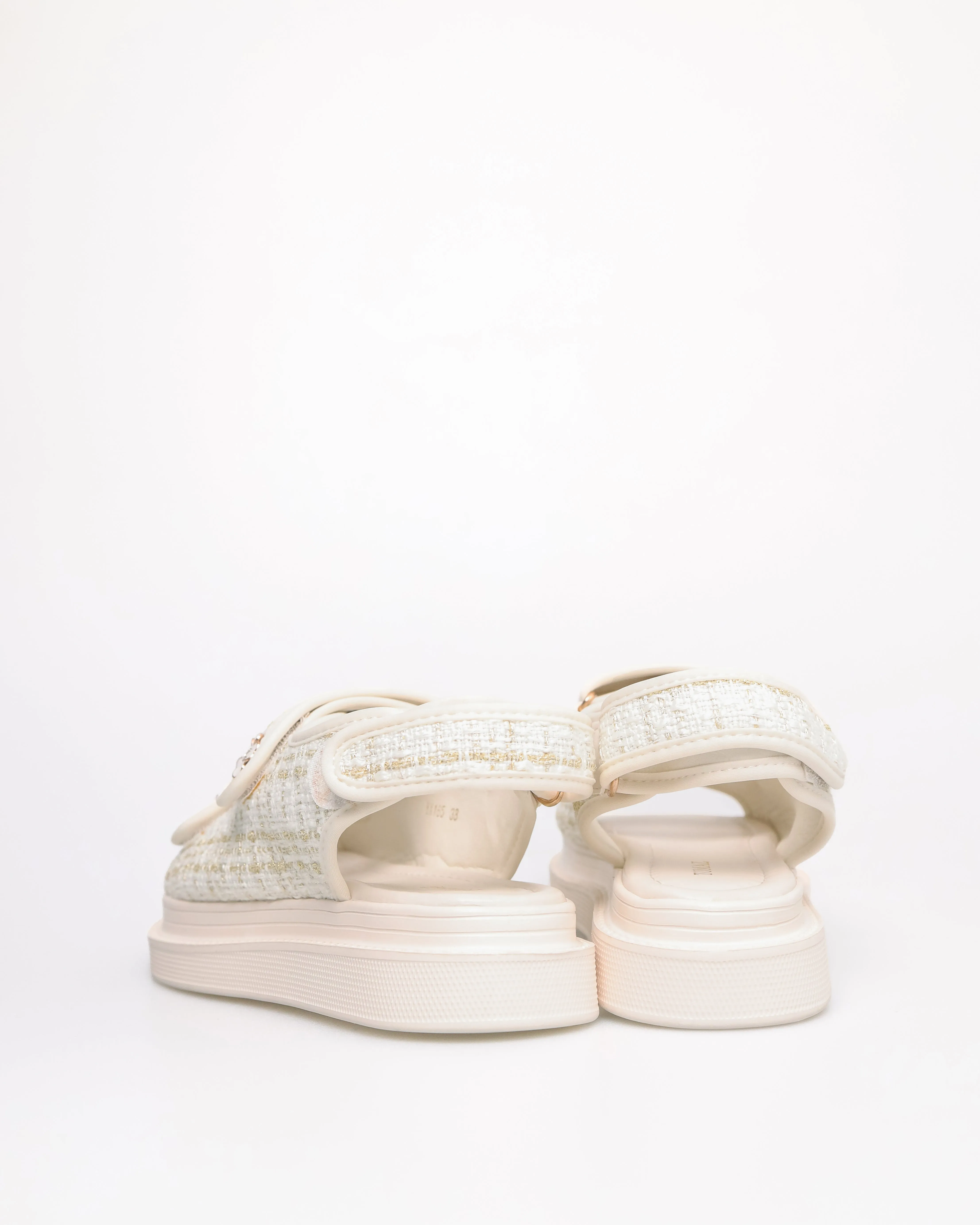 Tomaz YX165 Ladies Fabric Sandals (White)