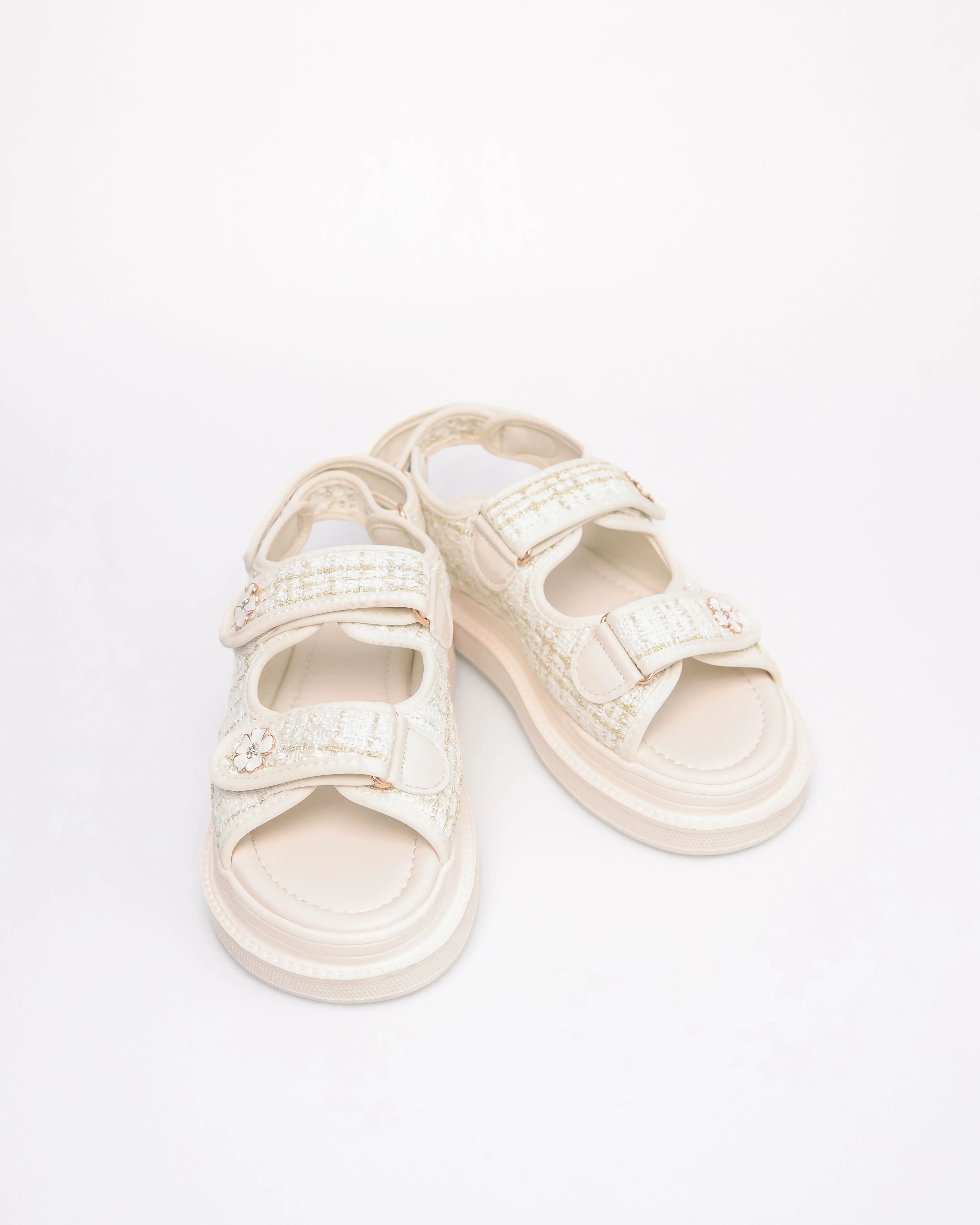 Tomaz YX165 Ladies Fabric Sandals (White)