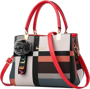 Tote Bag For Women Color Block Crossbody Handbags Ladies Shoulder Bag Messenger Bag Handbag For Shopping Travel Essential E