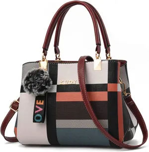 Tote Bag For Women Color Block Crossbody Handbags Ladies Shoulder Bag Messenger Bag Handbag For Shopping Travel Essential X