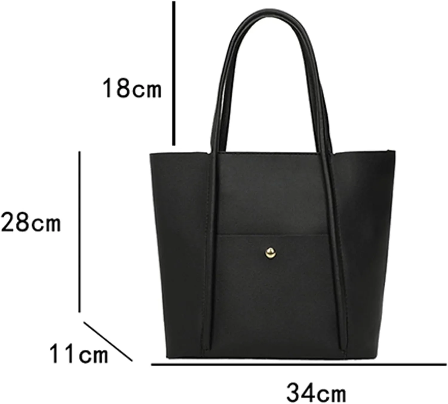 Tote Bag For Women Elegant Leather Solid Color Shoulder Bag Zipper Plus Large Bag Hand Bag For Travel Essential H